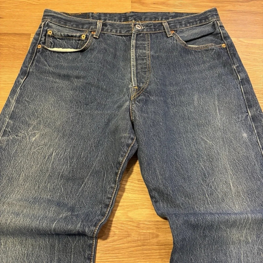 VTG Levis 501 XX Jeans Mens 38x36 Fits 35x32 Blue Cotton Denim Button Fly Faded